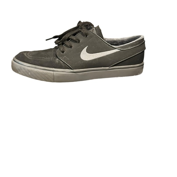 NIKE Stefan Janoski Leather Sneaker Black with Gray Swoosh VGC Men’s Size 9 - Picture 7 of 11